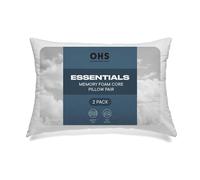 OHS Essentials Memory Foam Core Pillow 2 Pack Hotel Quality in White OHS White