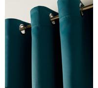 Dreamscene Green Blackout Curtain Eyelet, Thermal Modern Decorative Curtains for Living Room Bedroom Home Insulated Summer Winter Soft Curtains - Teal, 66x54”