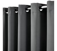 Dreamscene Grey Eyelet Curtains, Decorative Lined Curtains for Summer Winter Blackout Thermal Long Curtain for Living Room Bedroom Soft Modern 2 Panels, 66x90