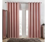 OHS Eyelet Curtains PAIR of Thermal Ring Top Ready Made Plain Home Decor