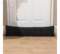 OHS Fabric Boucle Door Draught Excluder Draft Window Insulation, Black - 20 X 90Cm