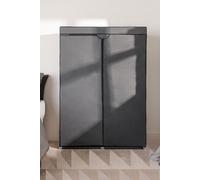 OHS Double Wardrobe Storage Organiser, Portable Wardrobe Clothes Organiser for Wardrobe Clothing & Wardrobe Storage Bedroom Canvas Wardrobe, Roll Up Charcoal Grey