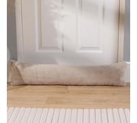 OHS Fabric Door Draught Excluder Weather Seal Waffle Fleece, Mink - 20 X 90Cm
