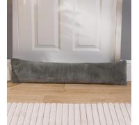 OHS Faux Fur Fleece Draft Excluder Window Insulation Weather Draught Door Stopper in Charcoal OHS Charcoal