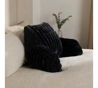 Reading Cushion Faux Fur Fleece Heatable Pillow Arms Lumbar Chair Back Support OHS Black One Size