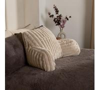 Reading Cushion Faux Fur Fleece Heatable Pillow Arms Lumbar Chair Back Support OHS Natural One Size