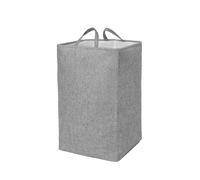 OHS Faux Linen Organisational Storage Handled Clothing Laundry Clothing Basket Bag 1PC - Charcoal Grey