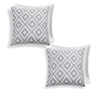 OHS Filled Cushions with Covers, Garden Seat Cushion Geometric Cushions Outdoor Sofa Covers 45 x 45 Cushion Inner, Grey Pack of 2