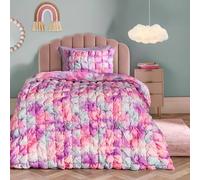 OHS Filled Seersucker Duvet Cover with Pillowcase Bedding Set | Size: Single OHS Multicolor Single