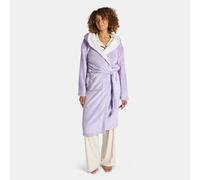 OHS Flannel Fleece Hooded Dressing Gown Sherpa Bathrobe in Lilac OHS Lilac One Size
