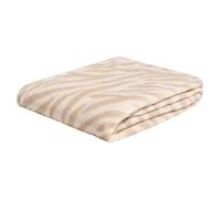 OHS Fleece Blanket for Bed, Super Soft Warm Cosy Zebra Throws for Sofas Settee Couch Decorative Throw Blanket Lightweight Comfy Single Bed Throw, Natural - 125 x 150cm