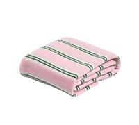 OHS Fleece Blanket Stripe Sofa Throw, Gifts for Women Soft Warm Cosy Throw Blanket for Bed Sofas Settee Decorative Lightweight Comfy Single Bed Throw, Pink/Green - 120 x 150cm