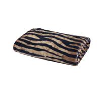 OHS Fleece Blanket Throws for Sofas Bed Flannel, Black Zebra 125 x 150cm | Soft Cosy Winter Warm Small Blanket Single Bed Throw Decorative Fluffy All Seasons Armchair Settee Throws