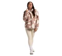 OHS Fleece Jacket Women Half Zip, Geometric Teddy Fleece Jacket Soft Cosy Warm Winter Clothing Women's Jackets Sweatshirt Women's Jumpers Long Sleeve Ladies Jackets Top for Outdoor, Beige - S/M