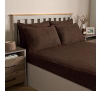 OHS Fleece Pillow Cases 2 Pack, Side Sleeper Warm Cosy Soft Teddy Bear Pillowcases Fluffy Fleece Hotel Quality Thermal Pillowcases Luxury Bedding, Chocolate Brown