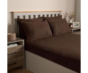 OHS Fleece Pillow Cases 2 Pack, Side Sleeper Warm Cosy Soft Teddy Bear Pillowcases Fluffy Fleece Hotel Quality Thermal Pillowcases Luxury Bedding, Chocolate Brown