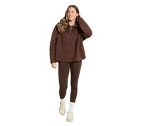OHS Fleece Pullover Half Zip Women Teddy Fleece Top Women's Jackets, Brown