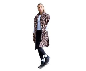 OHS Fleece Scarf with Pocket Women Leopard Print, Super Soft Hand Neck Warmer Oversized Fluffy Scarf Wrap Winter Scarves for Women Casual Wear & Cold Weather for Ladies, Natural