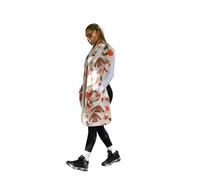 OHS Fleece Scarf with Pockets Womens Autumn Print Super Soft Hand Neck Warmer Oversized Scarf Warm Winter Shawl Wraps for Women Men Halloween Casual Wear, Beige
