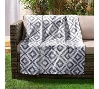 OHS Fleece Throw Blanket for Sofa, Soft Warm Cosy Fluffy Throw Blanket Modern Grey Geometric Print Single Fleece Blanket for Bed Living Room Outdoor, 120 x 150cm