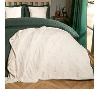 OHS Fleece Throw Blanket, Super Soft Warm Tufted Winter Tree Design Sofa Throw Blanket Lightweight Cosy Christmas Bedspread Teddy Fleece for Bedroom, White-130x160cm