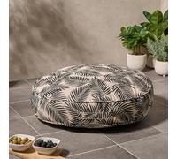 OHS Floor Cushion Leaf Print Large Outdoor Cushions Filled, Soft Comfy Garden Cushions Waterproof Seat Pad for Living Room Patio Balcony Round Seat Cushion Indoor Outdoor Seat Pads, Mono - 60cm