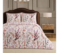 OHS Floral Coverless 10.5 TOG Duvet Set Pillowcase Quilted Cover in White | Size: Double OHS White Double