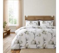 Ohs Floral Embossed Waffle Duvet Cover Set With Pillowcase - Silver