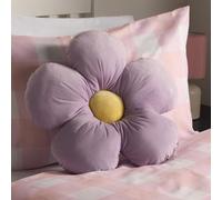 OHS Flower Cushion Filled Matte Velvet Plush Chair Sofa Pillow, Lilac Yellow