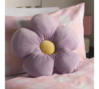 OHS Flower Cushion Filled Matte Velvet Plush Chair Sofa Plump Decorative Bed Pillow in Lilac OHS Lilac