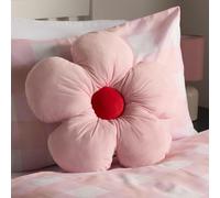 OHS Flower Cushion Filled Matte Velvet Plush Chair Sofa Plump Decorative Bed Pillow in Pink OHS Pink