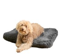 OHS Fluffy Dog Bed Large, Washable Dog Beds Non Slip Large Pet Bed Ultra Soft Dog Bed for Crate Cushioned Pillow for Relaxing Sleeping, Charcoal Grey 80 x 60 x 6cm