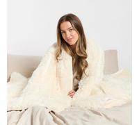Ohs Fluffy Faux Fur Weighted Blanket, Cream - 8Kg
