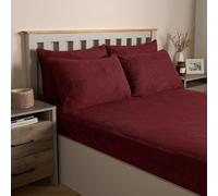 OHS Fluffy Fleece Pillow Case 4 Pack, Luxury Pillow Cover Fluffy Pillowcases Warm Cosy Soft Bear Fleece Bedding Hotel Quality Thermal Pillowcases, Burgundy