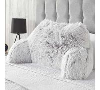 OHS Fluffy Fleece Reading Cushion Pillow with Arms Lumbar Chair Support in Grey OHS Grey