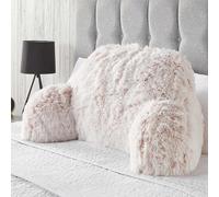 OHS Fluffy Fleece Reading Cushion Pillow with Arms Lumbar Chair Support in Pink OHS Pink