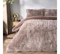 OHS Fluffy Fleece Single Duvet Cover, Super Soft Warm Microfibre Winter Bedding Set Plain Dye Luxurious Plush Fleece Single Duvet Cover Set with Pillowcases, Natural