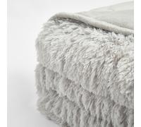 Fluffy Weighted Blanket Sensory Throw - Silver / 150 x 200cm, 8kg