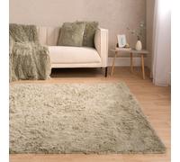 OHS Fluffy Rug Anti-Slip Plain Shaggy Floor Mat in Light Green | Size: 80 cm x 150 cm OHS Light Green 80 cm x 150 cm