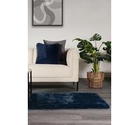 Sienna Fluffy Rug for Living Room Navy Blue, Super Soft Anti-Slip Small Rug for Bedroom Non-Shedding Shaggy Area Rugs Thick Pile Carpet Floor Mat, 80 x 150cm