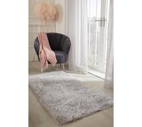 OHS Fluffy Rug Anti-Slip Plain Shaggy Floor Mat in Silver | Size: 160 cm x 230 cm OHS Silver 160 cm x 230 cm