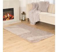 Sienna Natural Beige Rug for Living Room, Super Soft Anti-Slip Small Rugs for Bedroom Modern Fluffy Shaggy Area Rug Thick Pile Non-Shedding Floor Carpet, 80 x 150cm