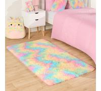 Sienna Small Rug for Kids Bedroom, Tie Dye Fluffy Shaggy Rug for Living Room Non-Shedding Thick Pile Hallway Runner Rugs Super Soft Anti-Slip Floor Carpet, 80 x 150cm