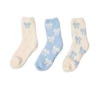 OHS Fluffy Socks, Ultra Soft Comfy Bows Halloween Socks 3 Pairs Womens Christmas Gifts Bed Sock for Women Ladies Home Accessories - One Size