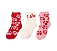 OHS Fluffy Socks, Ultra Soft Comfy Bows Halloween Socks 3 Pairs Womens Christmas Gifts Bed Sock for Women Ladies Home Accessories - One Size