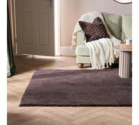 Ohs Fluffy Teddy Rug Soft Floor Carpet Non Slip Area Mat, Brown - 80 X 150Cm