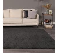 OHS Fluffy Teddy Rug Soft Floor Carpet Non Slip Area Mat in Charcoal | Size: 160 cm x 230 cm OHS Charcoal 160 cm x 230 cm