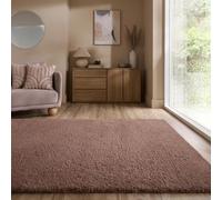 Ohs Fluffy Teddy Rug Soft Floor Carpet Non Slip Area Mat, Mocha - 120 X 170Cm