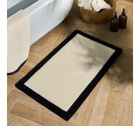 OHS Foam Bath Mat, Extra Soft Absorbent Quick Dry Non Slip Border Trim Bath Mats for Bathroom Floor Machine Washable Bathroom Rug for Shower Floor Decoration, Monochrome, 45 x 75cm