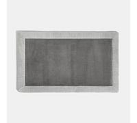 OHS Foam Bathroom Rug, Extra Soft Absorbent Quick Dry Non Slip Border Trim Bath Mat Machine Washable Bath Mats for Bathroom floor Shower Mat Decoration, Charcoal/Silver - 45 x 75cm